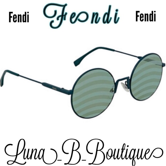??Authentic?FENDI? Round Green Wavy Sunglasses?